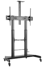 Soporte con ruedas regulable por manivela para monitores hasta 86"